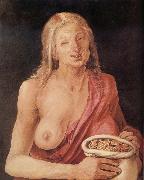 Albrecht Durer Old woman with Bag of coins France oil painting artist